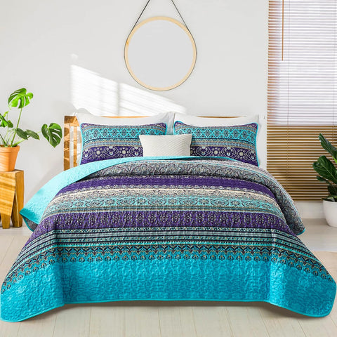 3-Piece Quilt Bedspread Set Queen Size Lightweight Reversible for Cozy Bedroom - SuperSaverAU - view 1