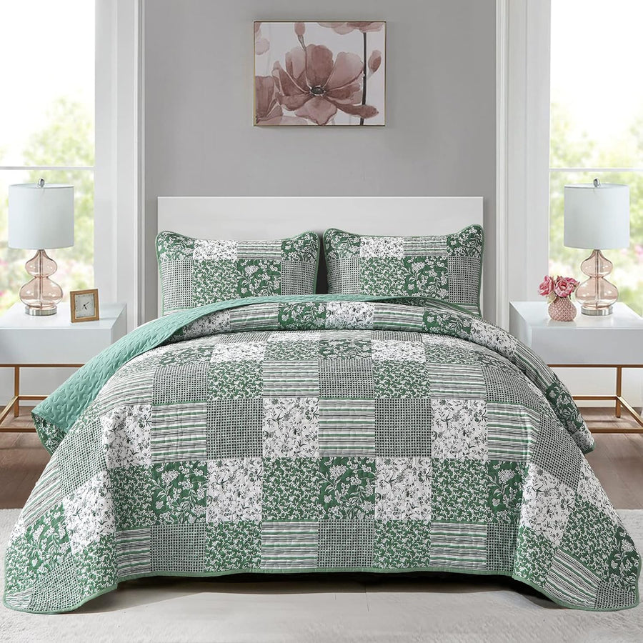 Premium Delightful Reversible Quilt Bedspread Set - Queen