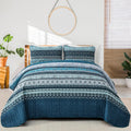 Premium Opalescent Reversible Quilt Bedspread Set - Queen