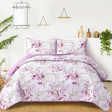Premium Unique Reversible Quilt Bedspread Set - Queen