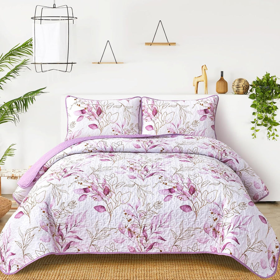 Premium Unique Reversible Quilt Bedspread Set - Queen