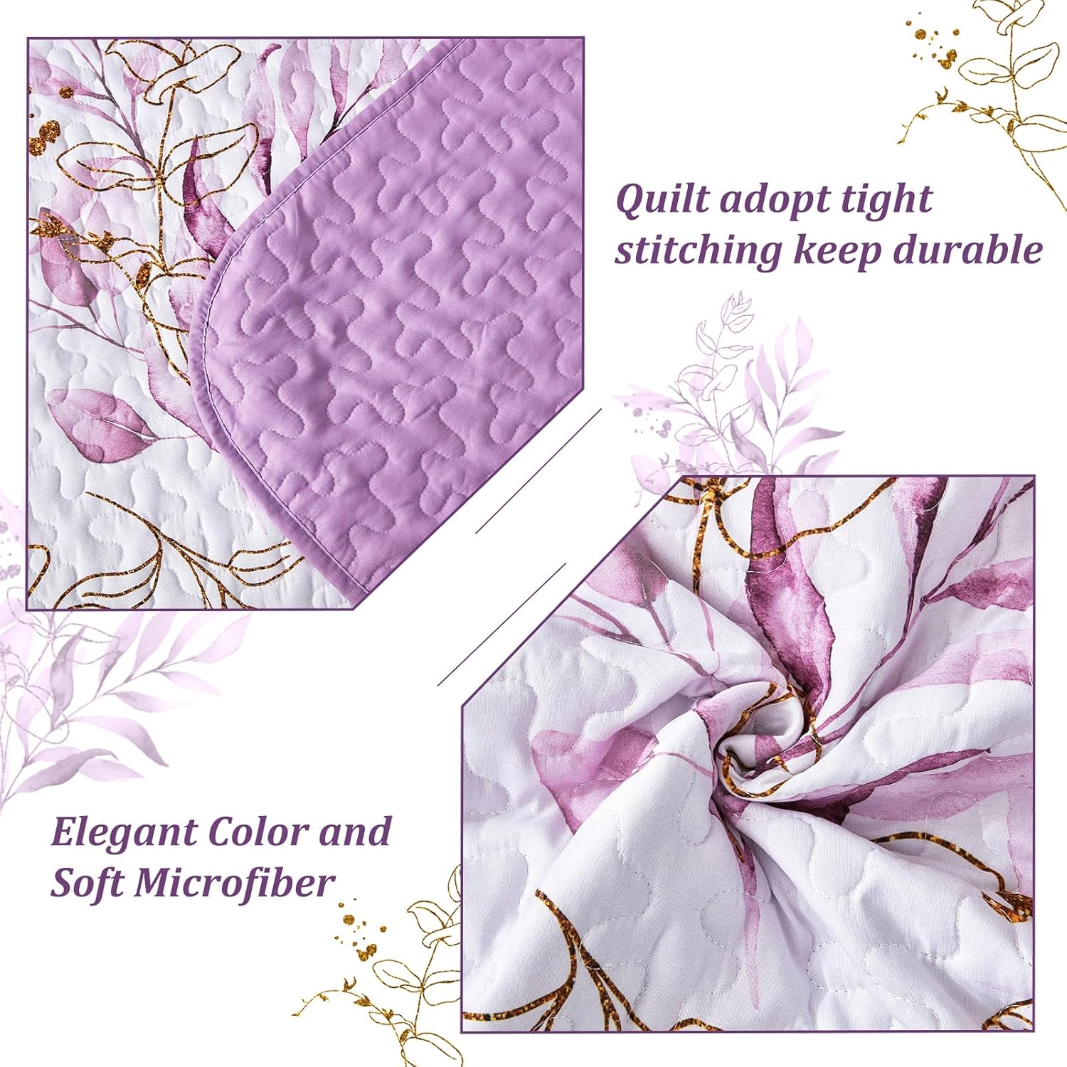 Premium Unique Reversible Quilt Bedspread Set - Queen