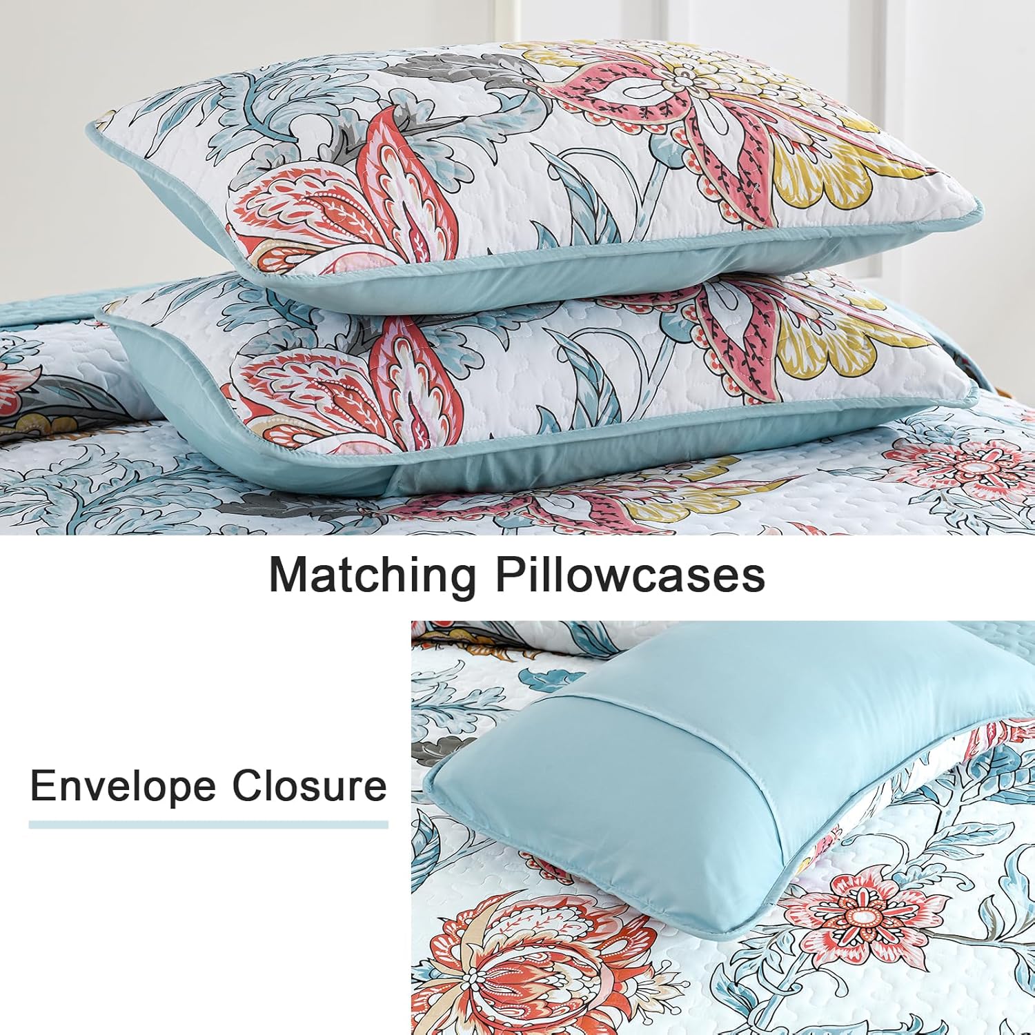 3-Piece Quilt Bedspread Set Queen Size Coverlet Lightweight Reversible - SuperSaverAU - view 3