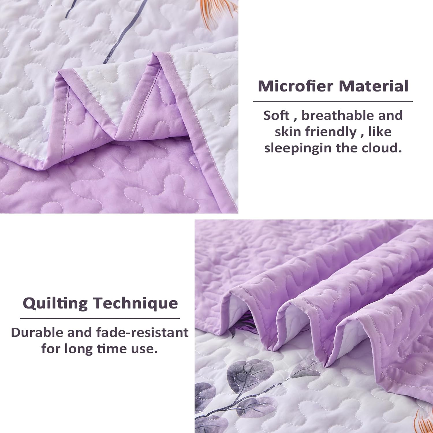 Premium Knit Reversible Quilt Bedspread Set - Queen