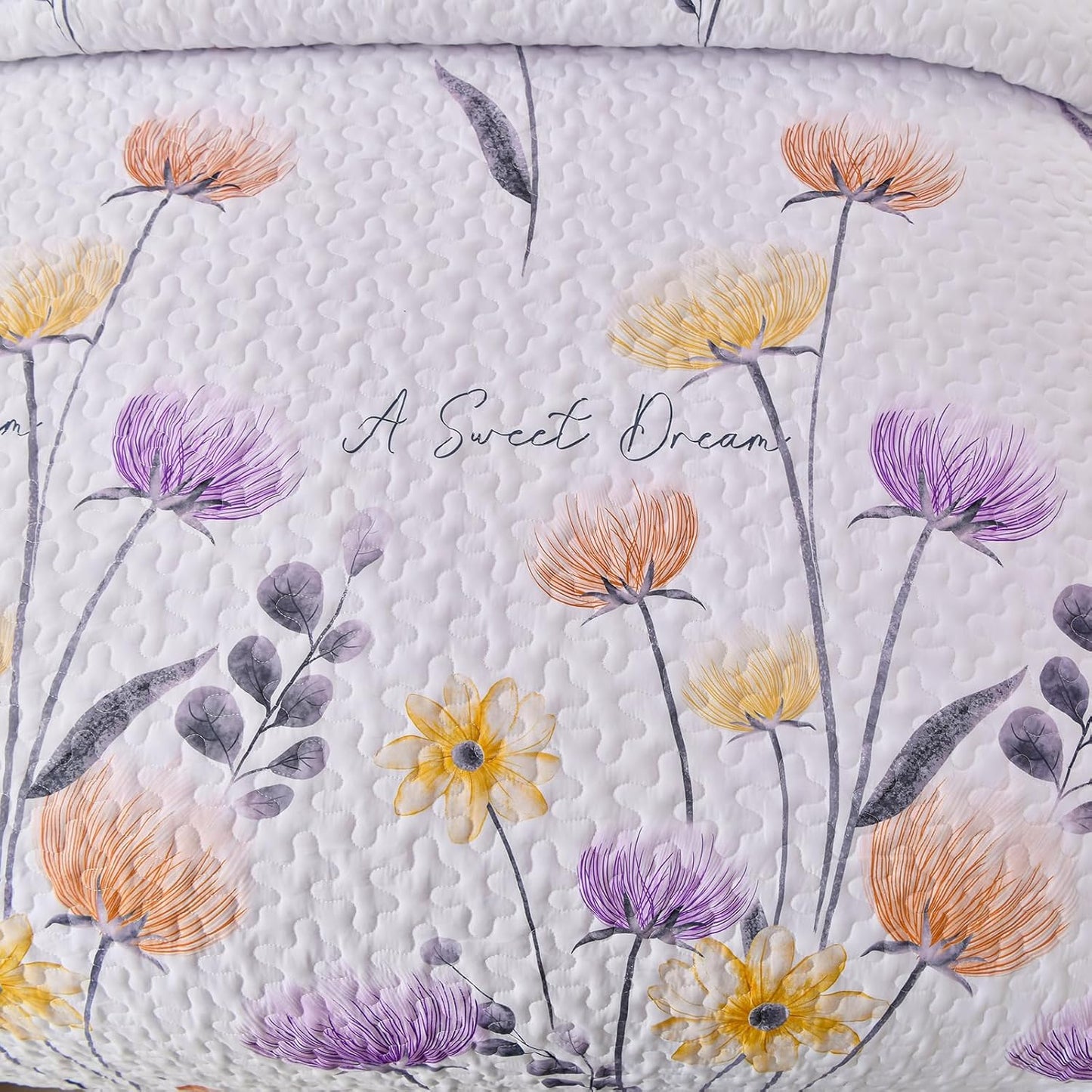 3-Piece Quilt Bedspread Set Queen Size Lightweight Reversible Polyester