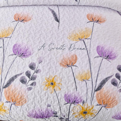 3-Piece Quilt Bedspread Set Queen Size Lightweight Reversible Polyester