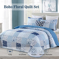 Premium Charming Reversible Quilt Bedspread Set - Queen