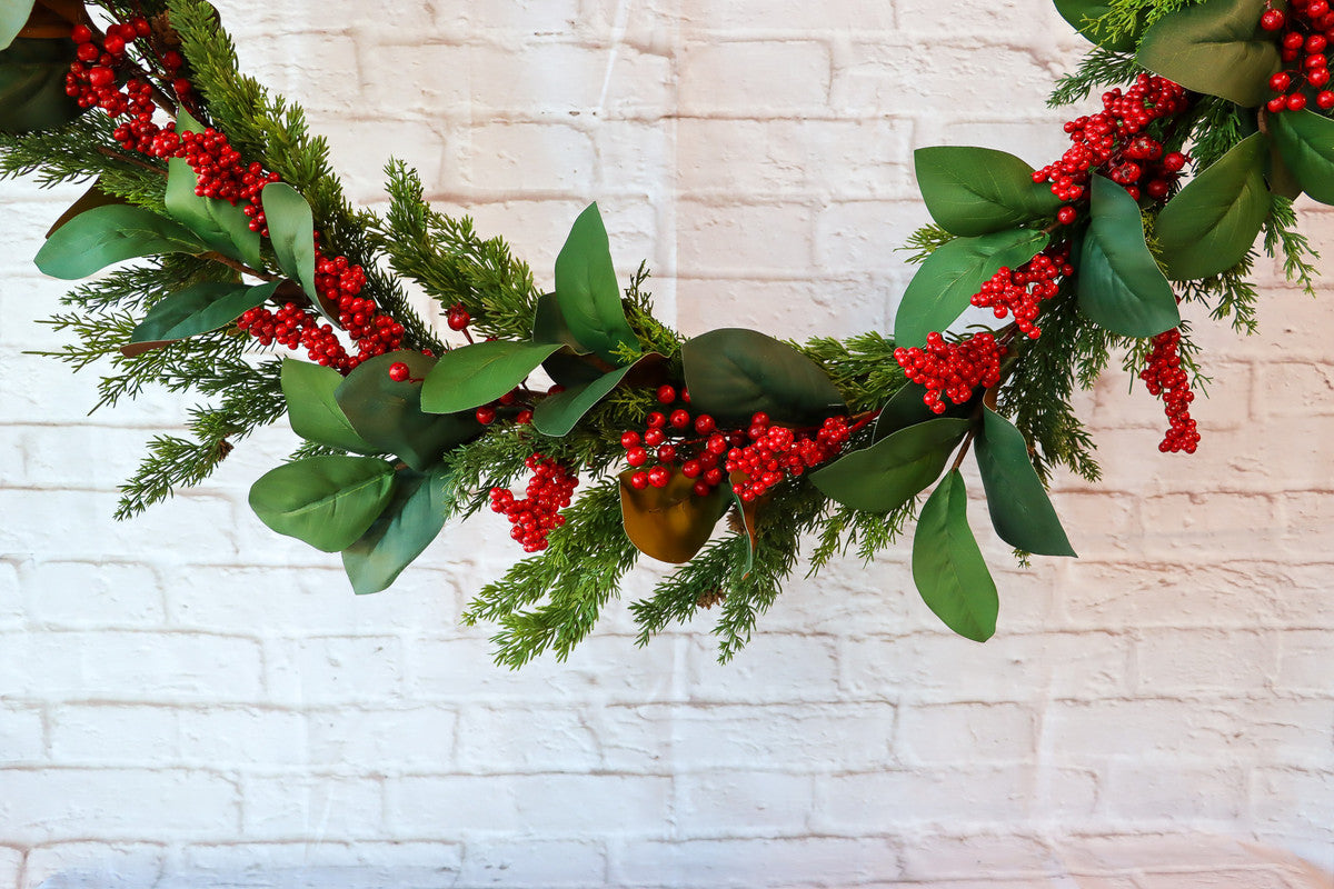 Berry Cedar Garland Red Green 180cm X3440 - SuperSaverAU - view 1