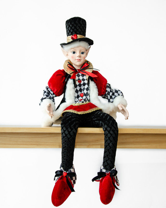 LUXURY CHRISTMAS CAROLLER ELF BLACK/RED 65CM - SuperSaverAU - view 1