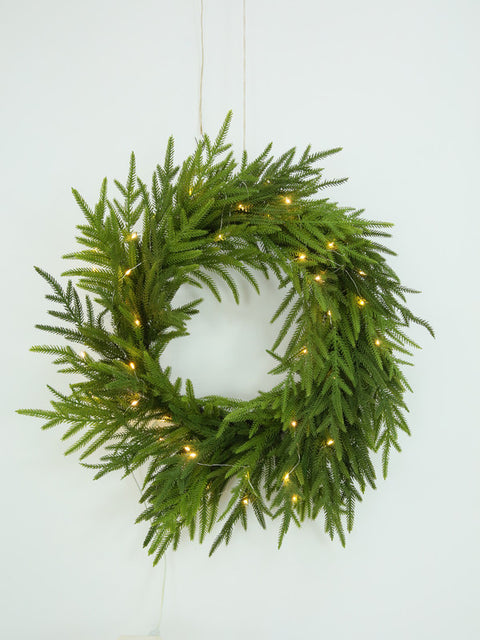 PINE WREATH WITH LED USB POWERED 61CM - SuperSaverAU - view 1