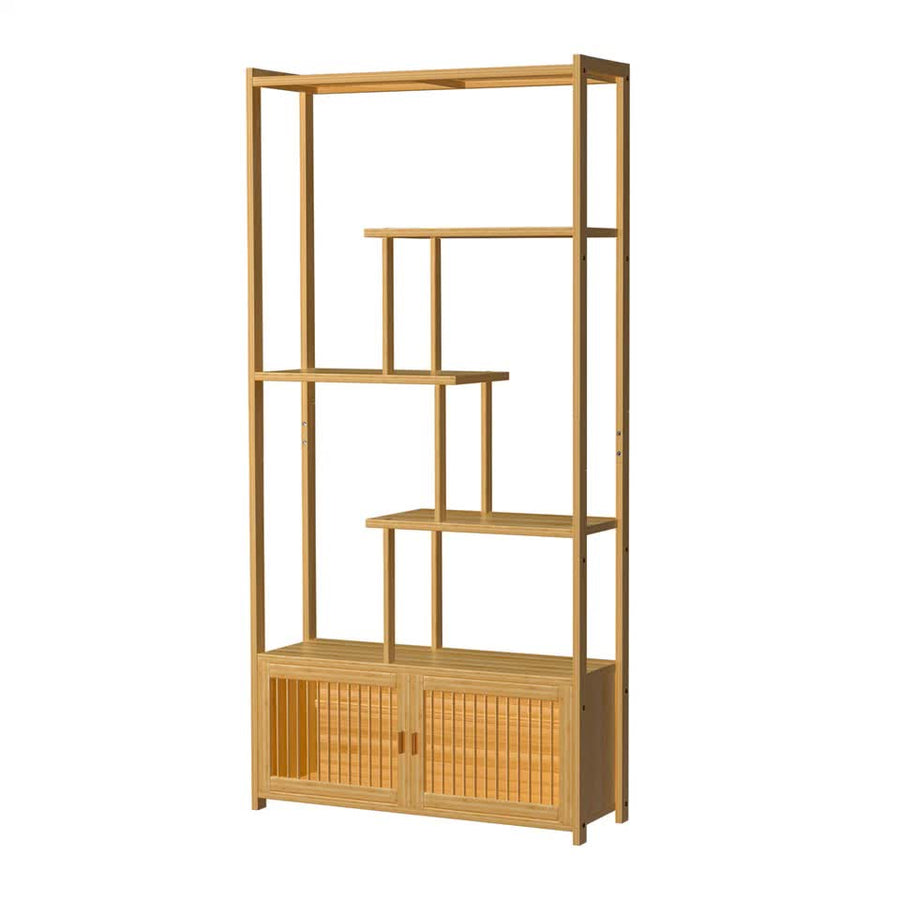 6 Tier Freestanding Bamboo Storage Shelf Bookshelf Plant Stand for Home Office