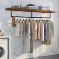 Premium Wall-Mounted Clothes Rack – Black Adjustable Iron Pipe 90-180cm