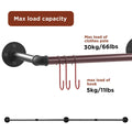 Premium Wall-Mounted Clothes Rack – Black Adjustable Iron Pipe 90-180cm