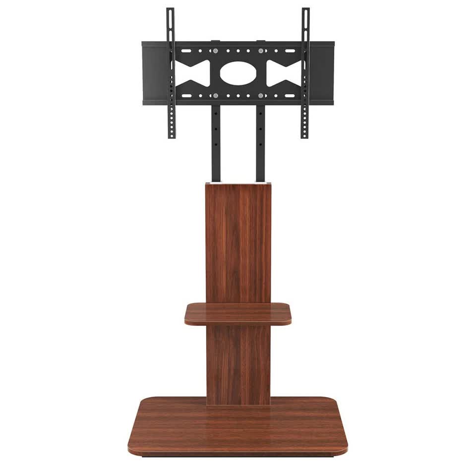 Premium Adjustable TV Floor Stand for 32-65 Inch TVs with Wood Shelves