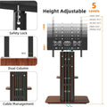 Premium Adjustable TV Floor Stand for 32-65 Inch TVs with Wood Shelves
