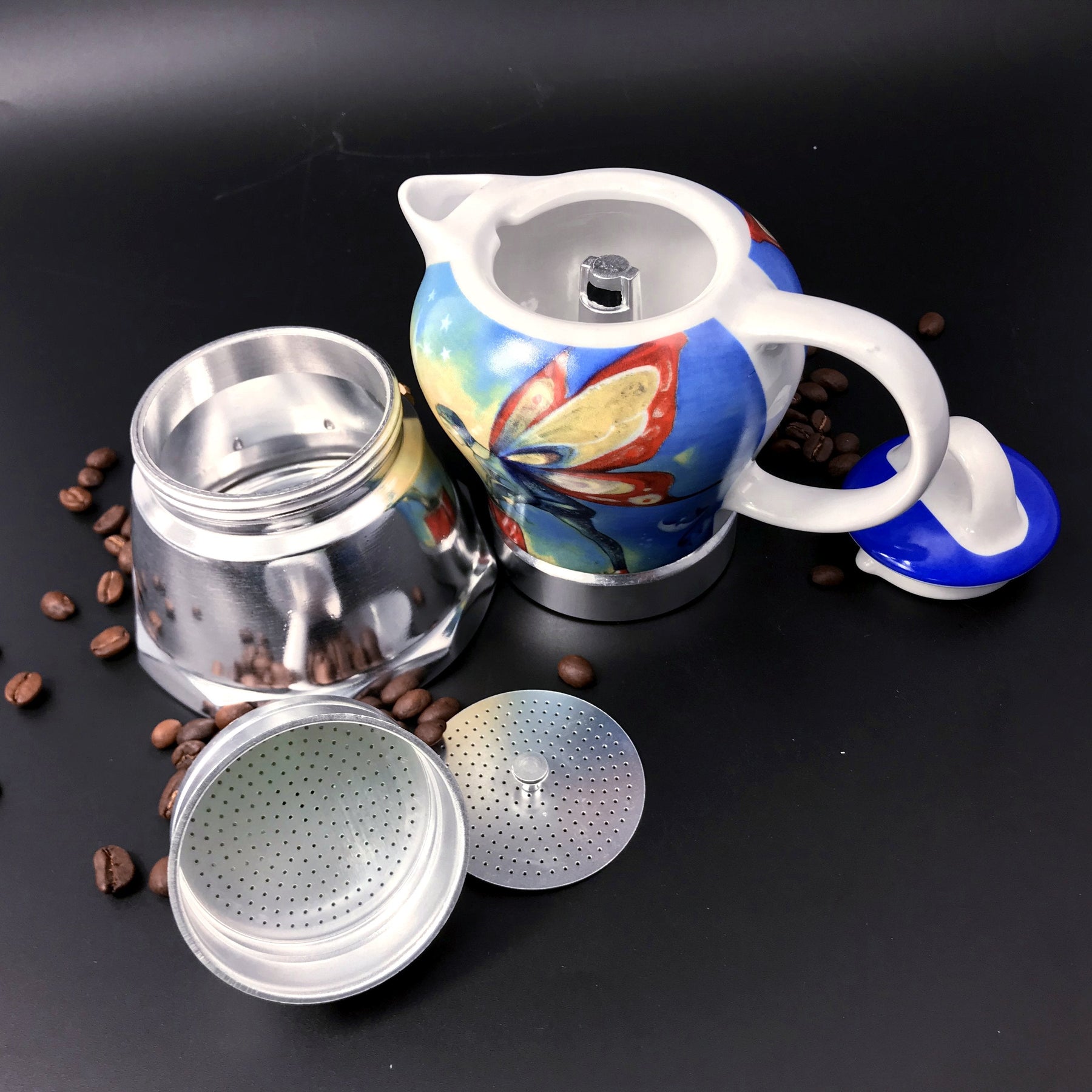 Premium Fairy Vintage Ceramic Stovetop Espresso Maker 200ml