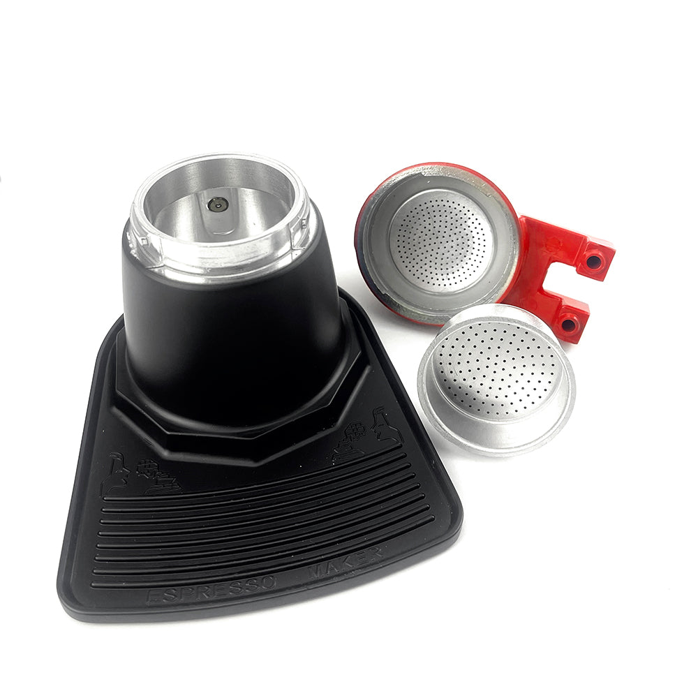 Premium Red 2 Cup Ceramic Stovetop Espresso Coffee Maker Set