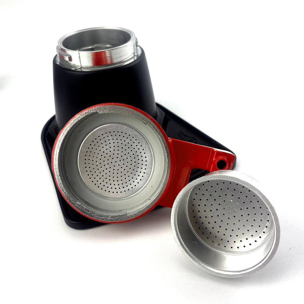 Premium Red 2 Cup Ceramic Stovetop Espresso Coffee Maker Set