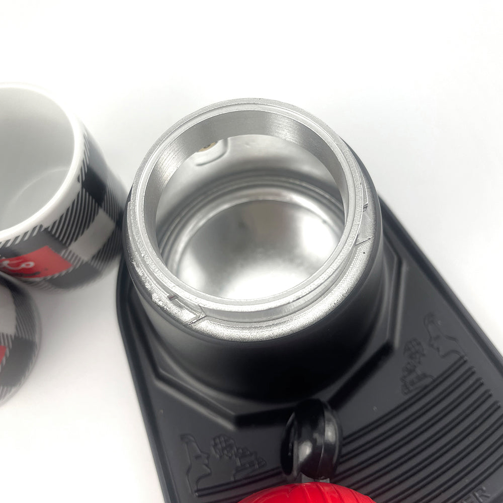 Premium Red 2 Cup Ceramic Stovetop Espresso Coffee Maker Set