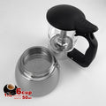 Borosilicate Glass Stainless Steel Moka Pot Coffee Maker Italian Espresso 6Cups - SuperSaverAU - view 5