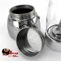 Borosilicate Glass Stainless Steel Moka Pot Coffee Maker Italian Espresso 6Cups - SuperSaverAU - view 6