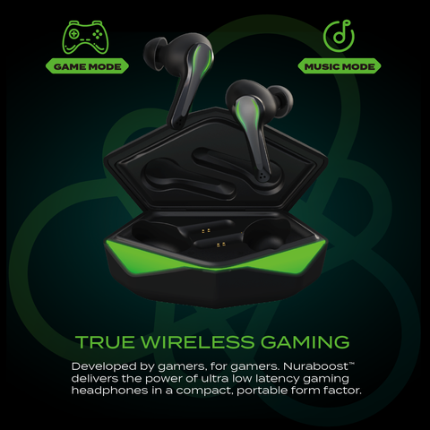 Matte Black Nuraboost Edge Ultra Low Latency Bluetooth 5.0 Gaming True Wireless Earbuds - Free AU/NZ Shipping - SuperSaverAU - view 2