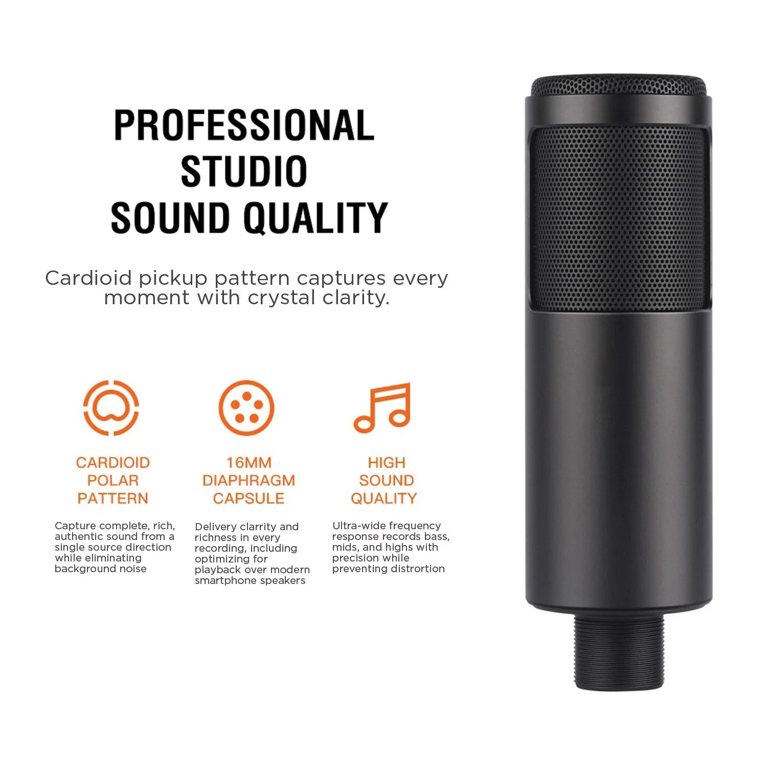 Sonictrek Studio Streaming Podcaster USB Microphone With Desk Tripod - SuperSaverAU - view 2
