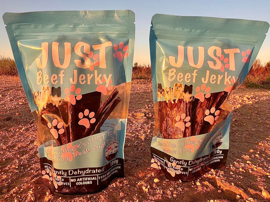 Just Beef Jerky 100% Natural Dog Treats - High Protein, Australian Made, 100g