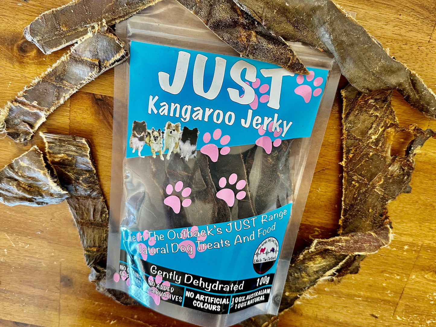 Just Kangaroo Jerky - 100% Natural Dog Treats, High Protein, Allergen-Free