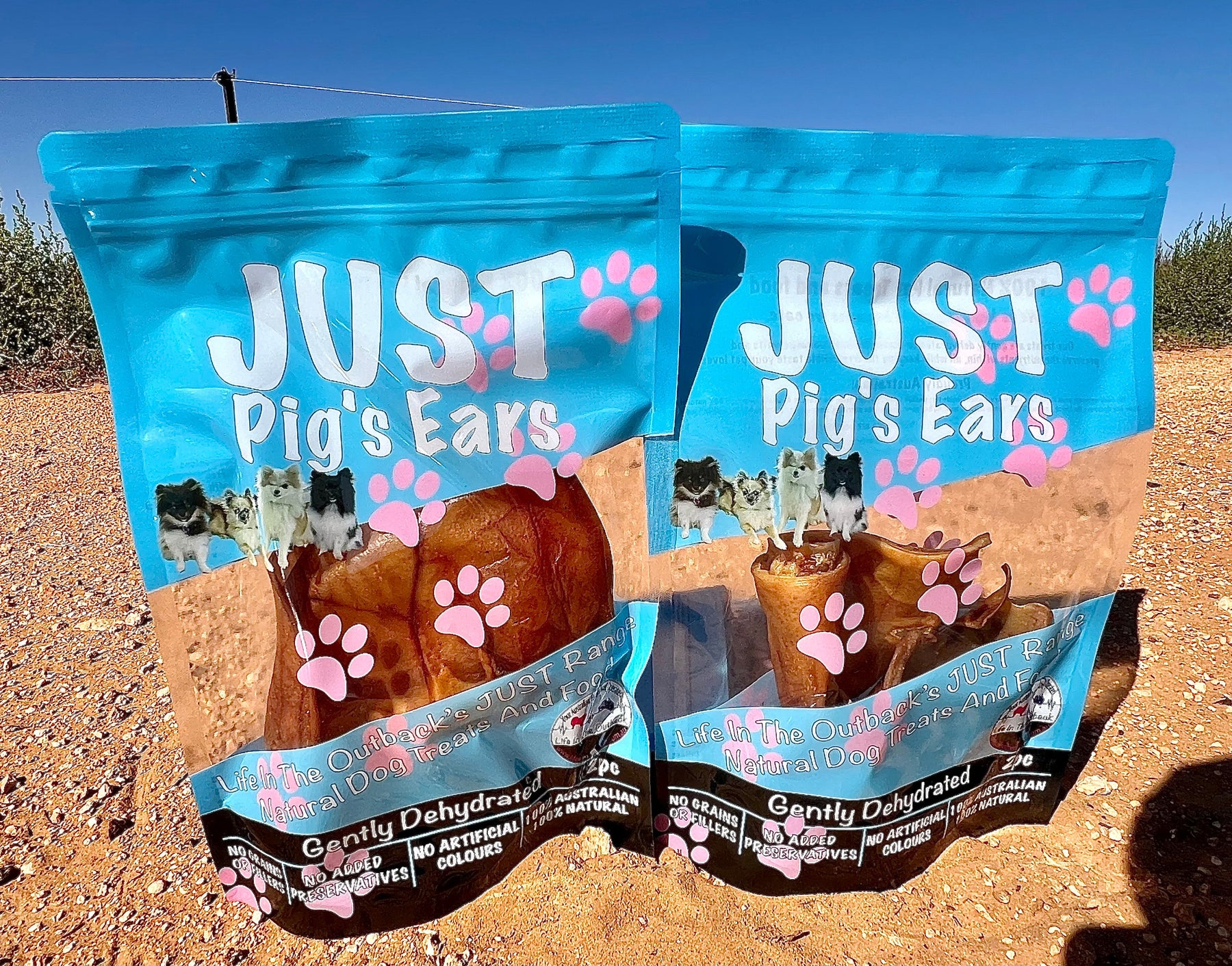 Life in the Outback Just Pig's Ears - 100% Natural Australian Dog Treats - SuperSaverAU - view 1