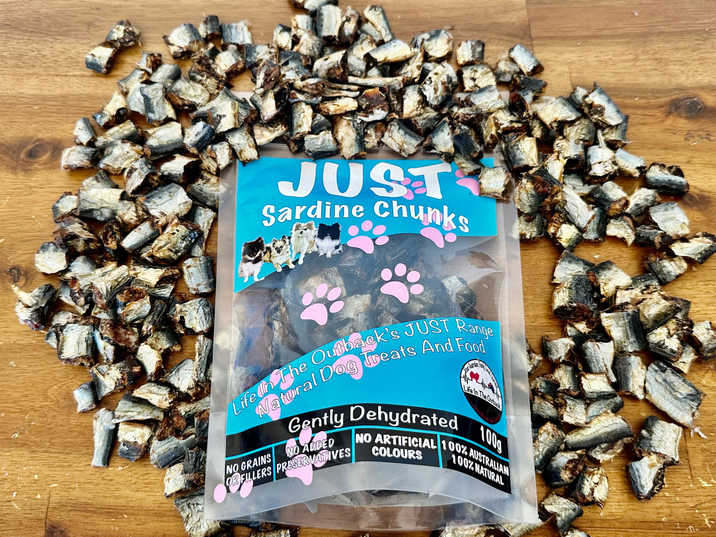 Just Sardine Chunks - 100% Natural Australian Dog Treats, Nutrient-Rich Snack