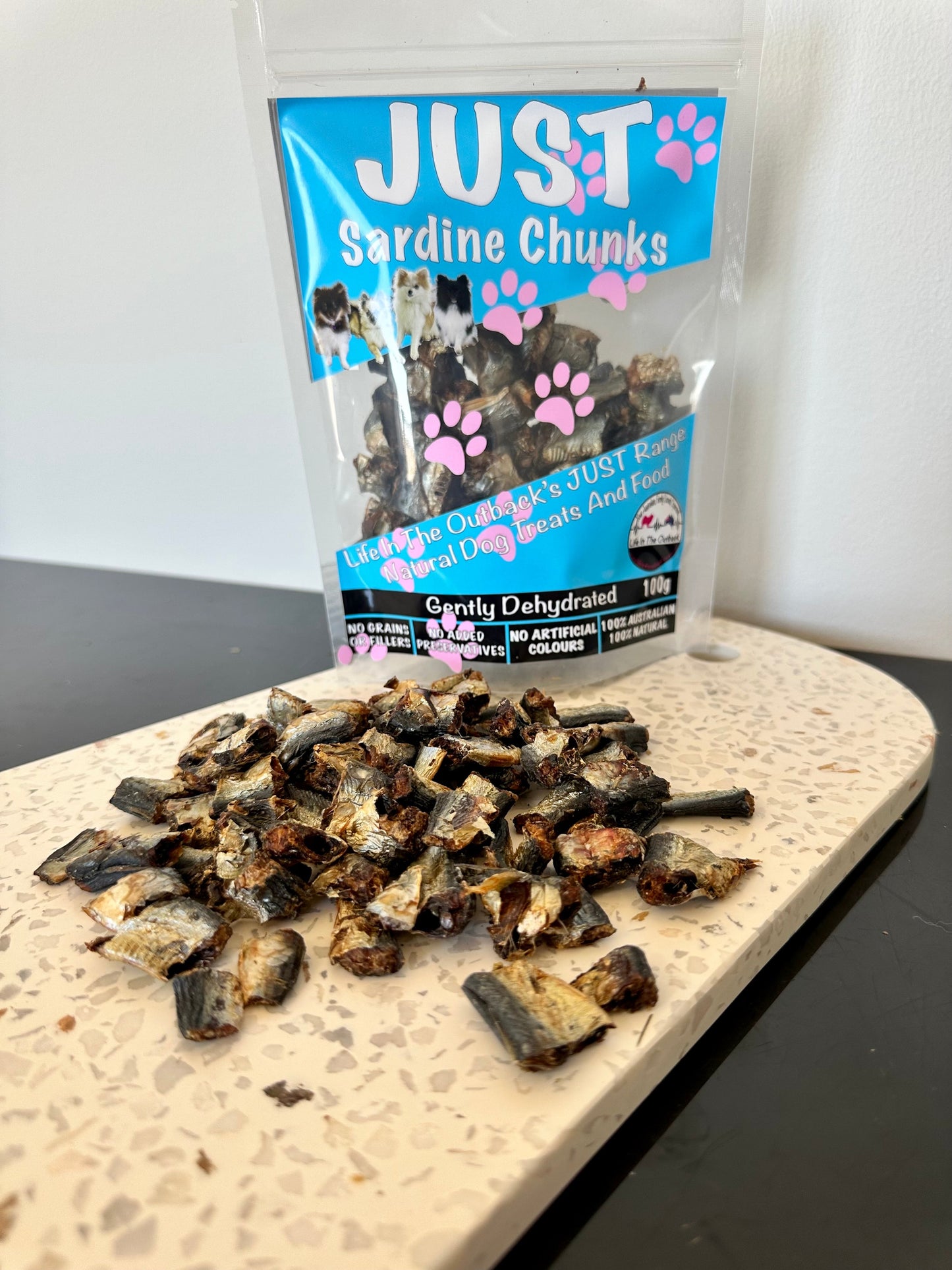 Just Sardine Chunks - 100% Natural Australian Dog Treats, Nutrient-Rich Snack