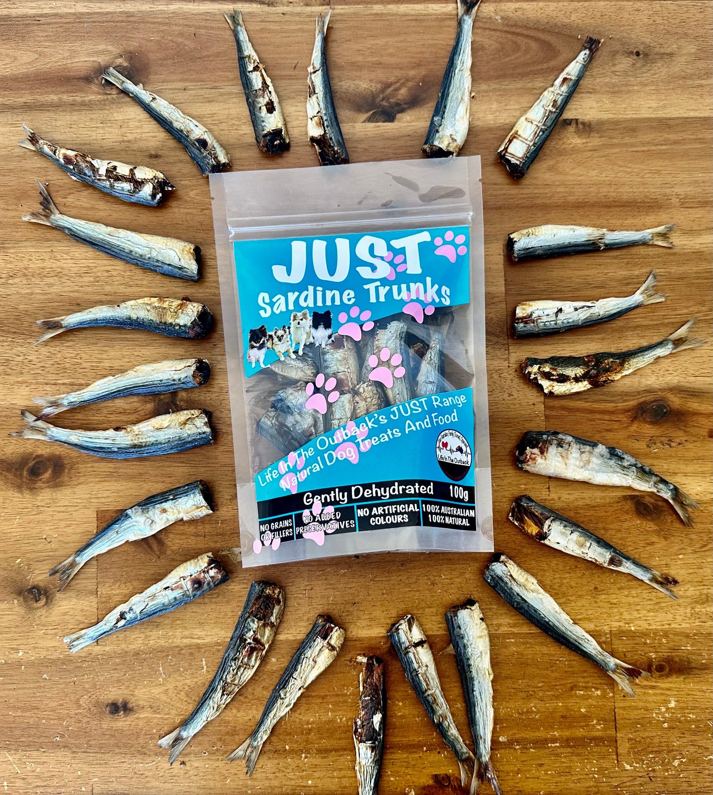 Life in the Outback Just Sardine Trunks - 100% Natural Australian Dog Treats