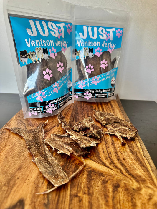 Just Venison Jerky 100g - 100% Australian, Allergen-Free, Nutrient-Rich Treat