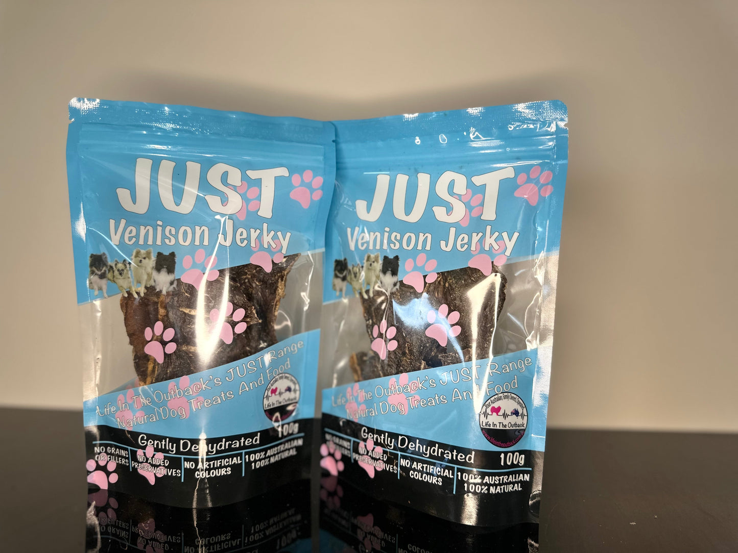 Just Venison Jerky 100g - 100% Australian, Allergen-Free, Nutrient-Rich Treat
