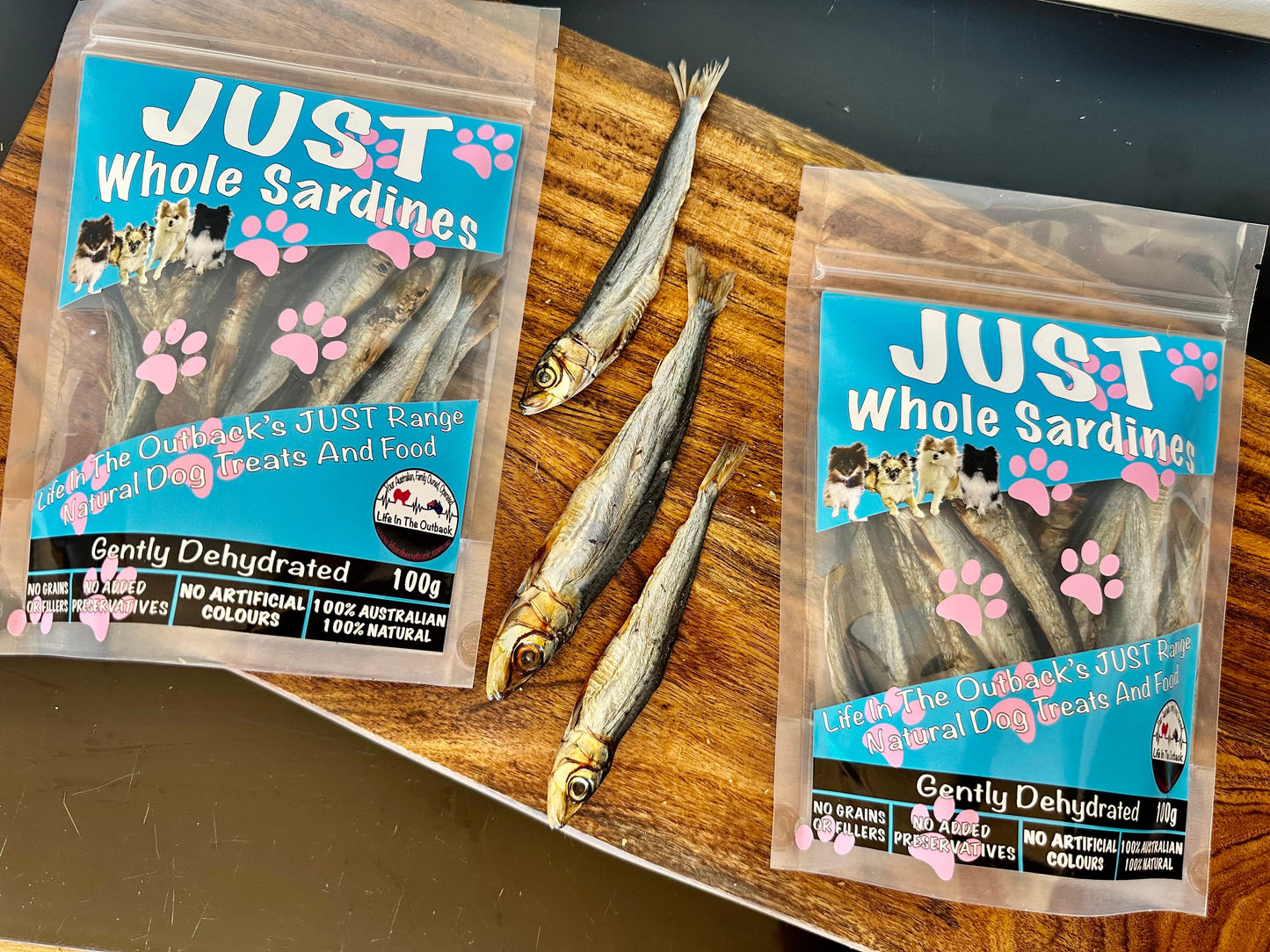 Just Whole Sardines - 100% Australian Natural Dog Treats, Nutrient-Rich, Allergen-Free