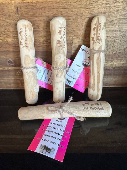 Life in the Outback Coffee Wood Chews - X-Large, Eco-Friendly, 100% Vegan