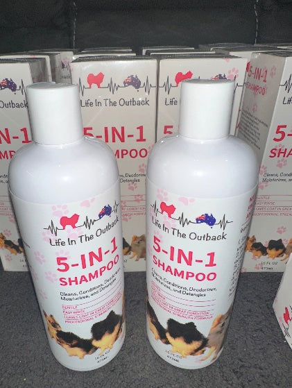 Life in the Outback 5 in 1 Shampoo 500ml - Cleans, Conditions, Deodorizes, Moisturizes, Detangles