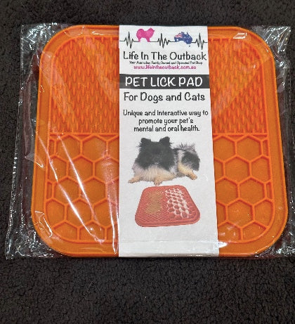 LIFE IN THE OUTBACK Pet Lick Pad - Orange, Durable, Engaging, Slow Feeder - SuperSaverAU - view 1