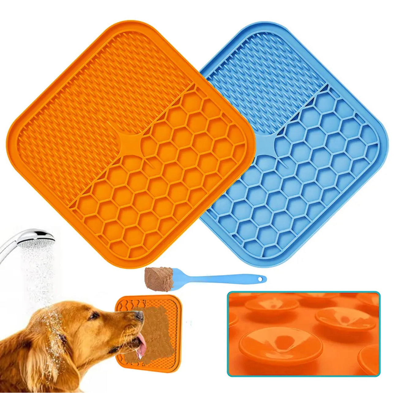 LIFE IN THE OUTBACK Pet Lick Pad - Orange, Durable, Engaging, Slow Feeder