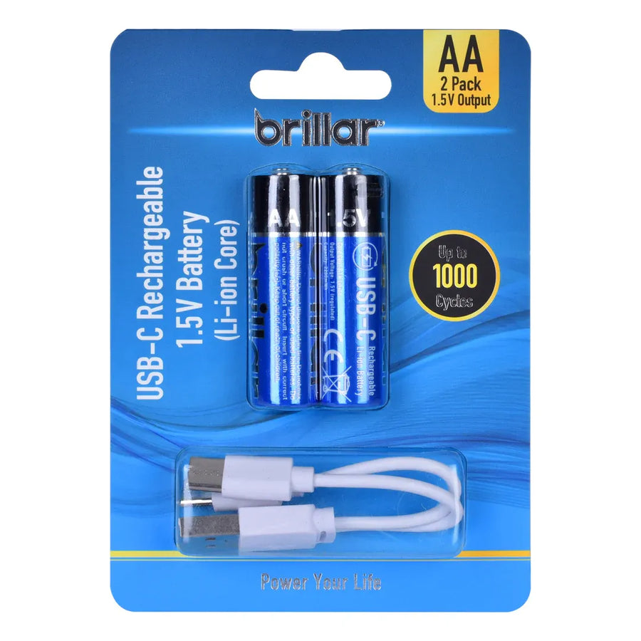 2 PCS AA USB Rechargeable LI-ION Battery - SuperSaverAU - view 1