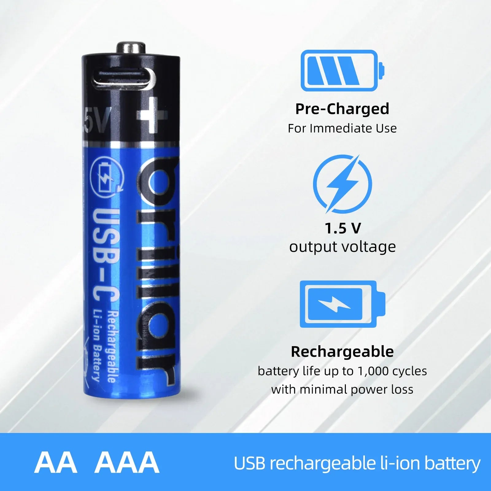 2 PCS AA USB Rechargeable LI-ION Battery - SuperSaverAU - view 3