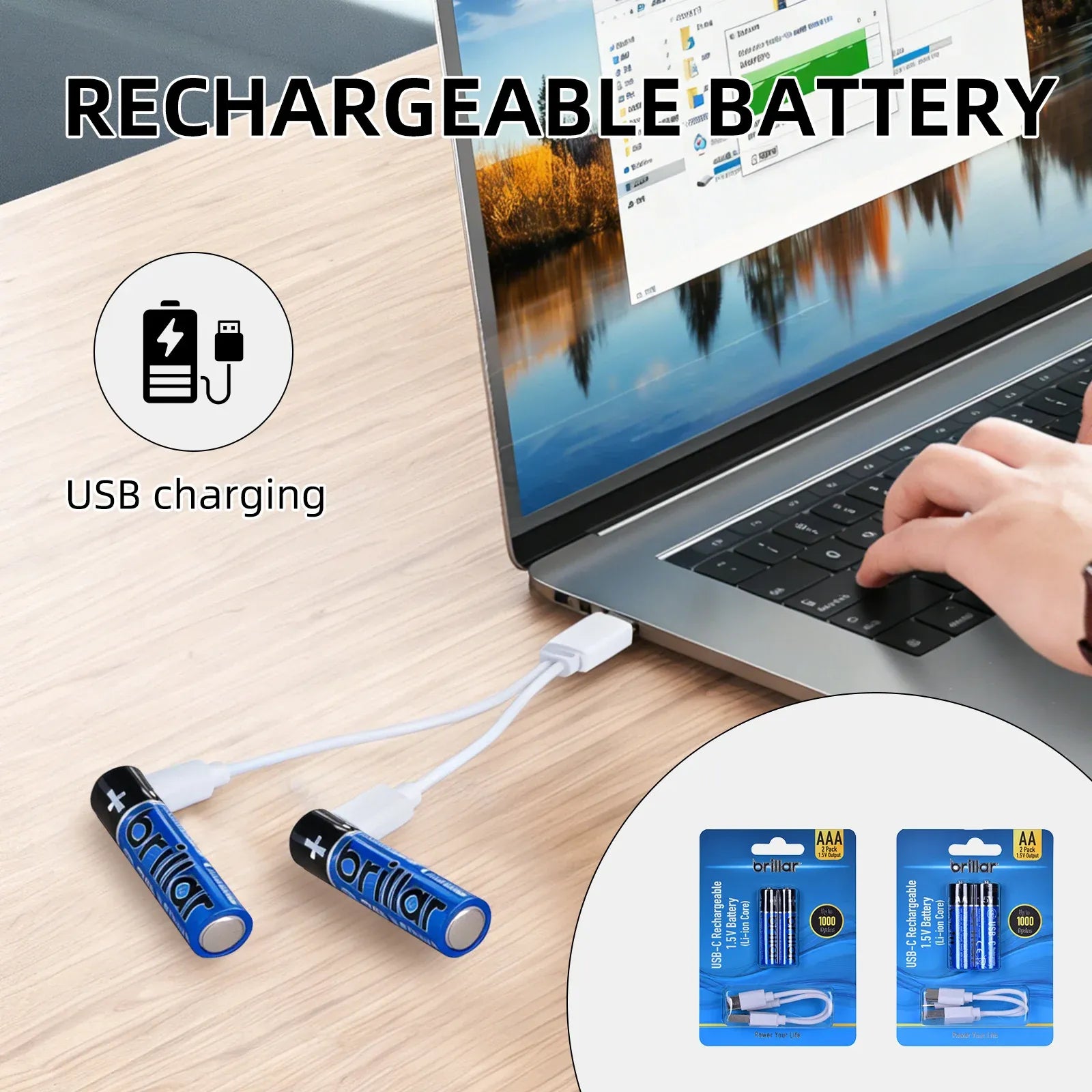 2 PCS AA USB Rechargeable LI-ION Battery - SuperSaverAU - view 4