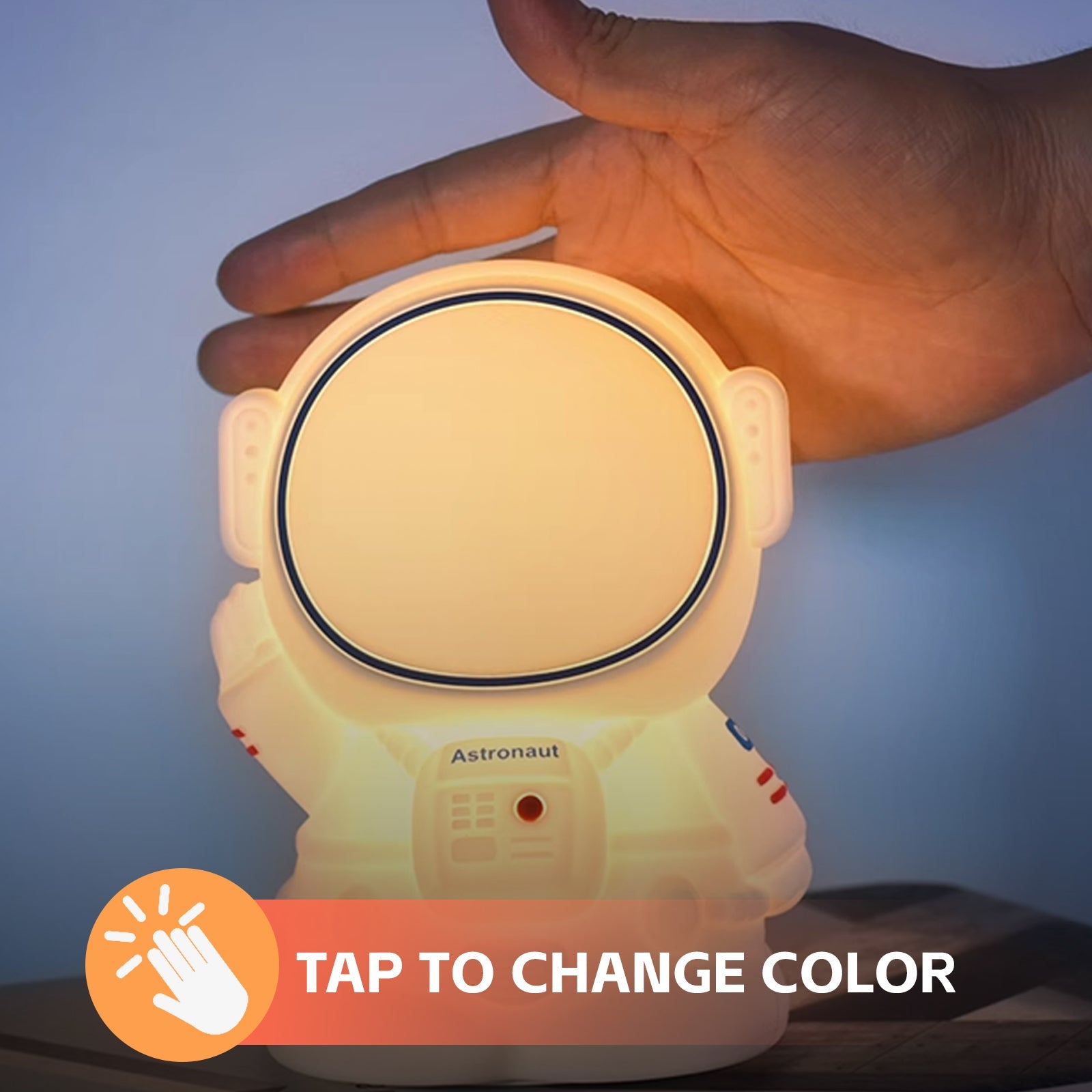 Squishy Astronaut Night Light - 14x9x9 cm, Rechargeable, 8 Colors, Soft Silicone - SuperSaverAU - view 2