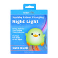 Cute Duck Night Light - 9x10x9 cm, Rechargeable, 8 Colors, Soft Silicone - SuperSaverAU - view 1