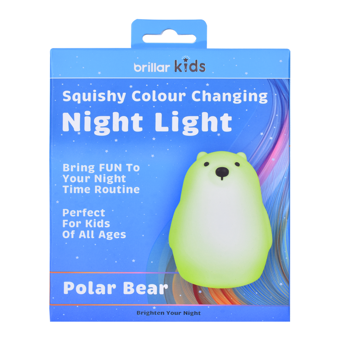 Premium Squishy Polar Bear Night Light with 8 Colours