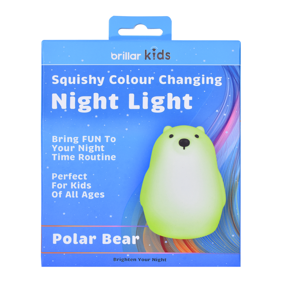 Premium Squishy Polar Bear Night Light with 8 Colours