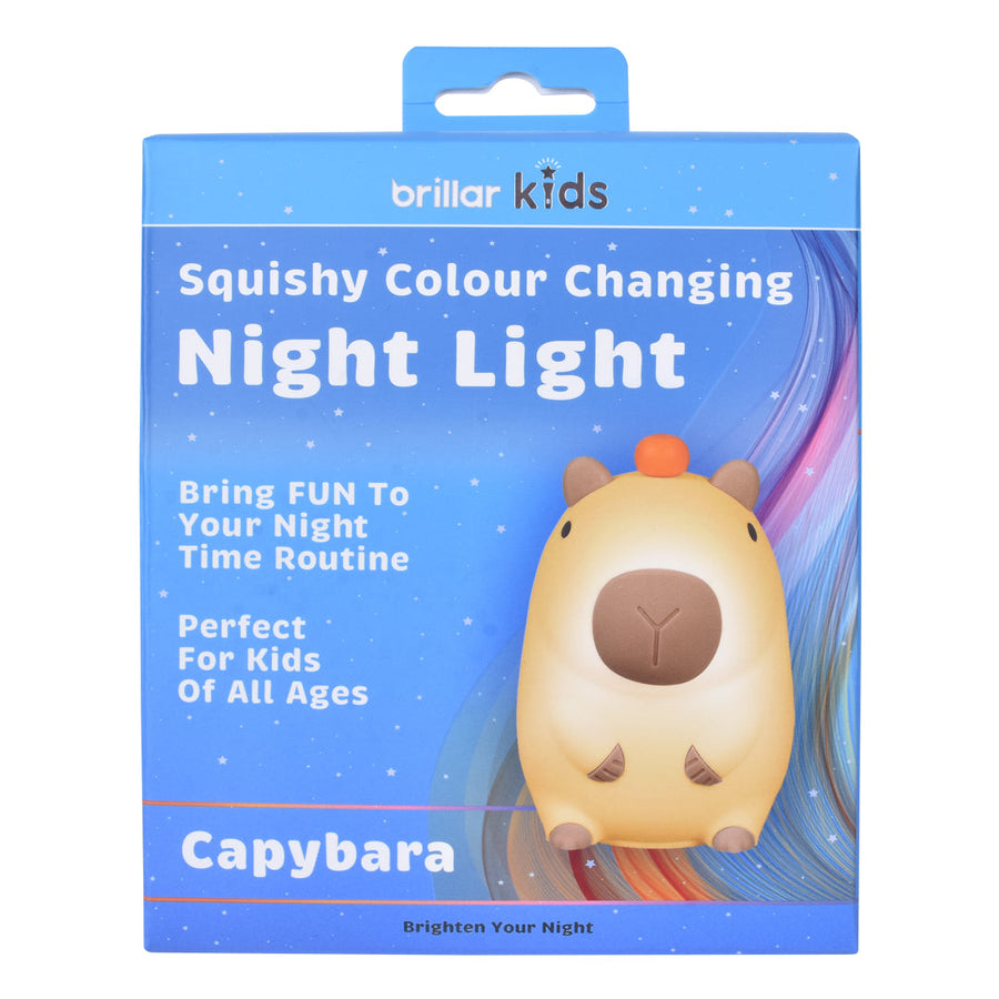 Squishy Capybara Rechargeable Silicone Night Light with Colour Changing Tap Control