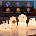 Squishy Capybara Rechargeable Silicone Night Light with Colour Changing Tap Control