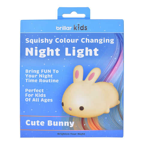 Squishy Cute Bunny Rechargeable Silicone Night Light for Kids Bedroom Nursery
